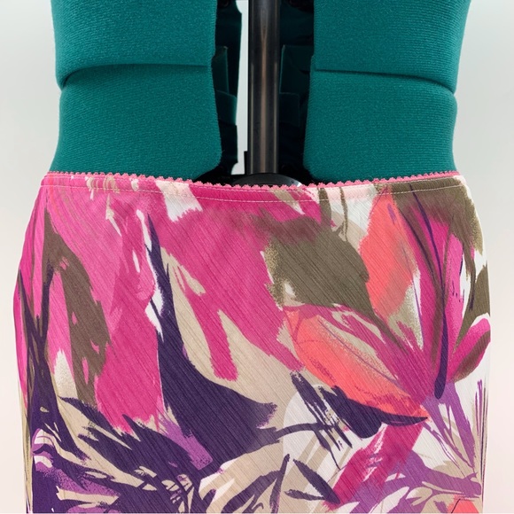 Tribal Pink Floral Patterned Lined Midi Skirt, 12 - Picture 2 of 16